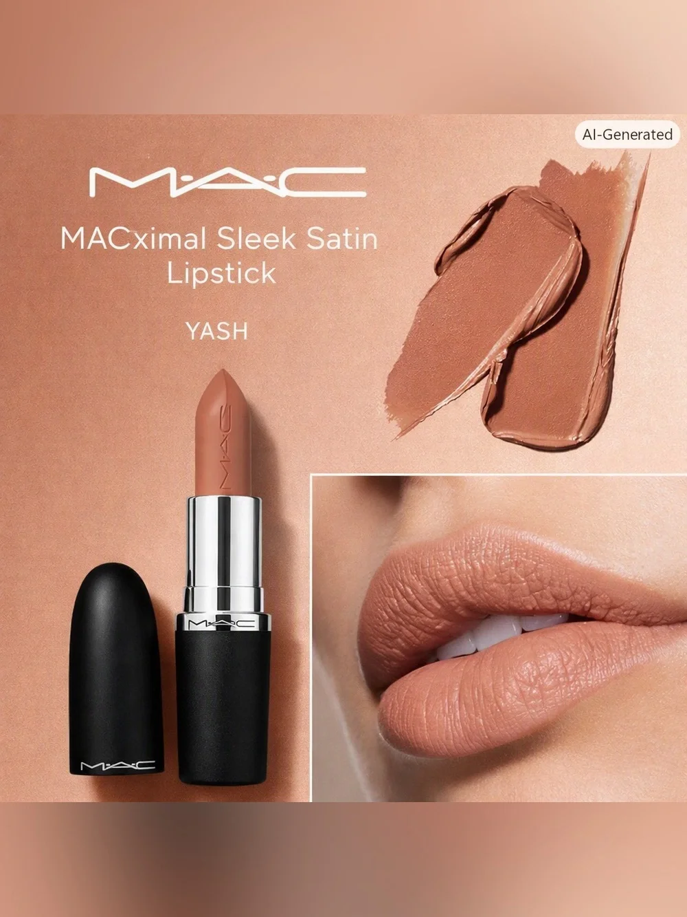 NEW✅ MAC MACximal Sleek Satin Lipstick • Yash 631 • Nude Beige • New in Box